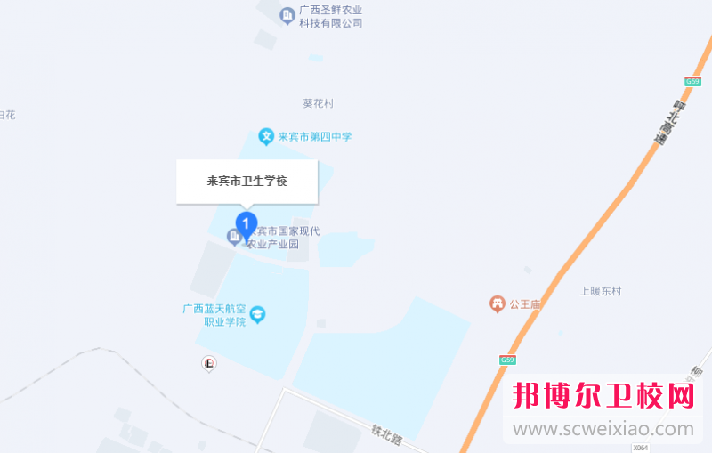 來賓市衛(wèi)生學校地址在哪里，哪個地區(qū)，哪個城市?